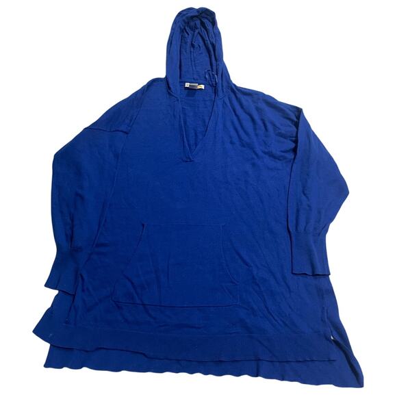 C&C California Hoodie Kangaroo Pocket Sweater Women Plus Size 3X Modal Wool Blue - Picture 1 of 7